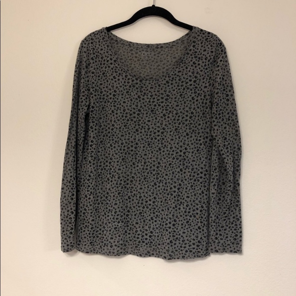 Loft Cheetah Burnout Long Long Sleeve
